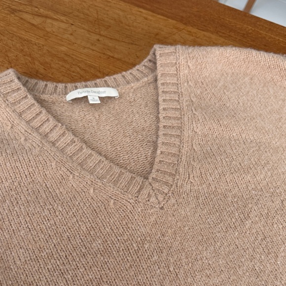 Favorite Daughter The William  Merino Wool/Cashmere Blend V-Neck Sweater - Picture 4 of 9